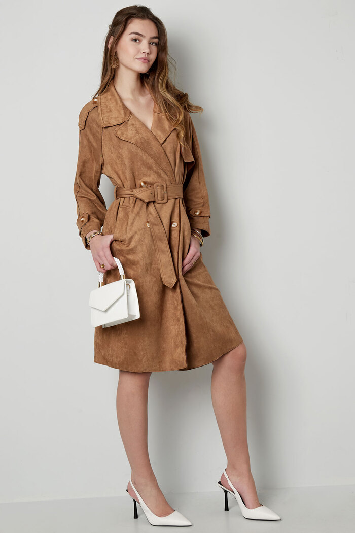 Classic trench coat suede - green S Picture11